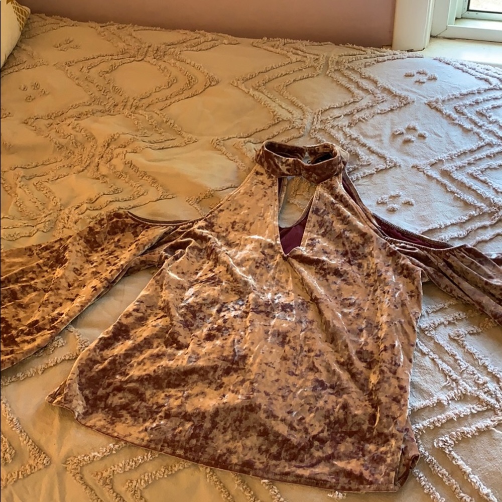 Velvet off the shoulder top